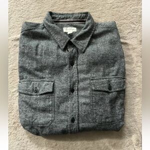 Sun + Stone Men’s Gray Flannel‎ Long Sleeve Button Shirt Size Large